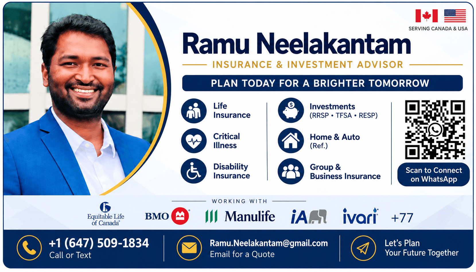 Our proud sponsor: Ramu Neelakantam, Insurance & Investment Advisor